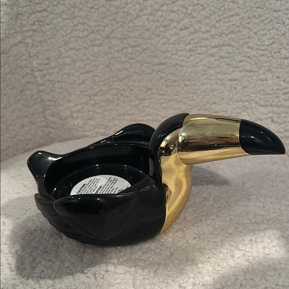 Black and Gold Toucan Candle Holder